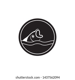 black Fish logo template. Creative vector symbol
