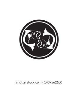 black Fish logo template. Creative vector symbol
