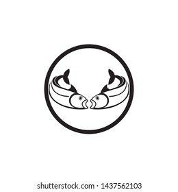 black Fish logo template. Creative vector symbol