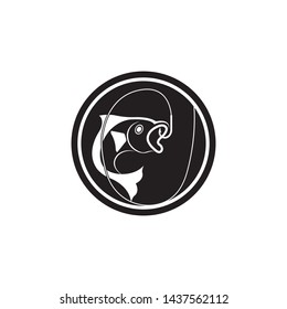 black Fish logo template. Creative vector symbol