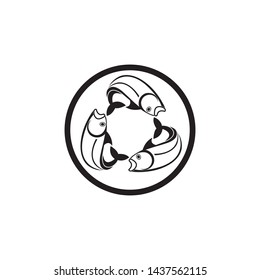 black Fish logo template. Creative vector symbol
