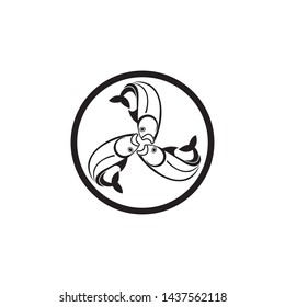 black Fish logo template. Creative vector symbol