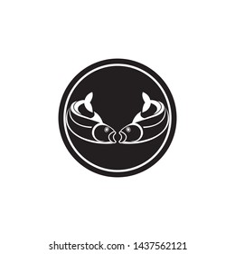 black Fish logo template. Creative vector symbol