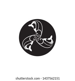black Fish logo template. Creative vector symbol
