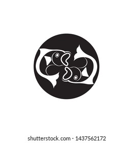 black Fish logo template. Creative vector symbol