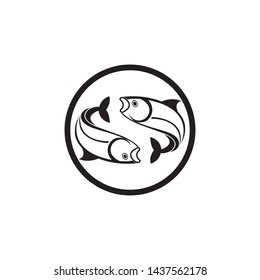 black Fish logo template. Creative vector symbol