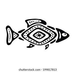 black fish in the native style, vector illustration