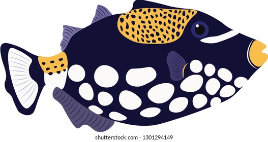 black fish sea animals vector illustration