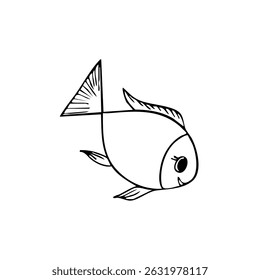 Black fish silhouette icon. Suitable as a fisheries logo or symbol.