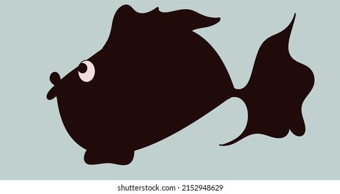 Schwarzer Fisch Silhouette Vektorgrafik