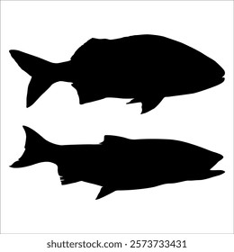 Black Fish silhouette vector illustration