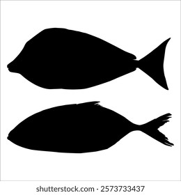 Black Fish silhouette vector illustration