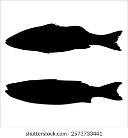 Black Fish silhouette vector illustration