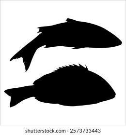 Black Fish silhouette vector illustration