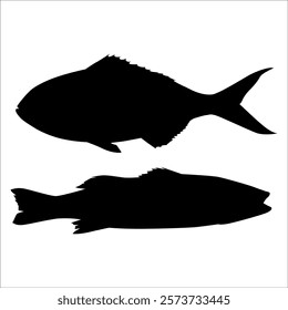 Black Fish silhouette vector illustration