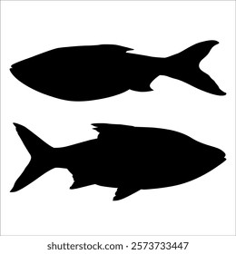 Black Fish silhouette vector illustration