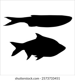 Black Fish silhouette vector illustration