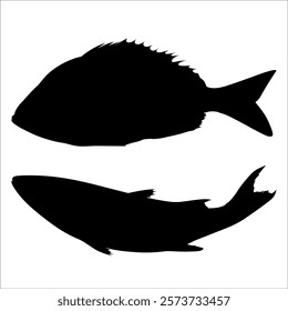 Black Fish silhouette vector illustration