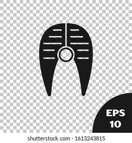Black Fish steak icon isolated on transparent background.  Vector Illustration