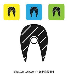 Black Fish steak icon isolated on white background. Set icons colorful square buttons. Vector Illustration