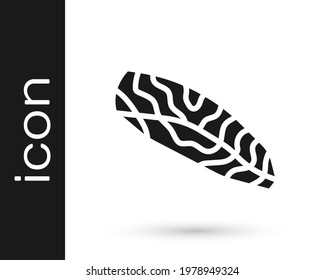 Black Fish steak icon isolated on white background.  Vector