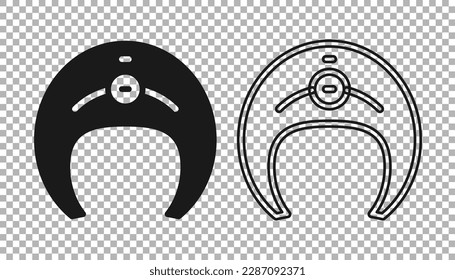 Black Fish steak icon isolated on transparent background.  Vector