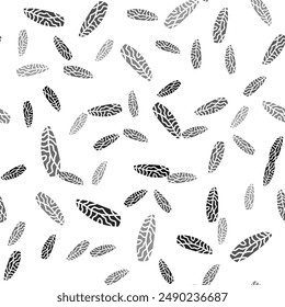 Black Fish steak icon isolated seamless pattern on white background.  Vector