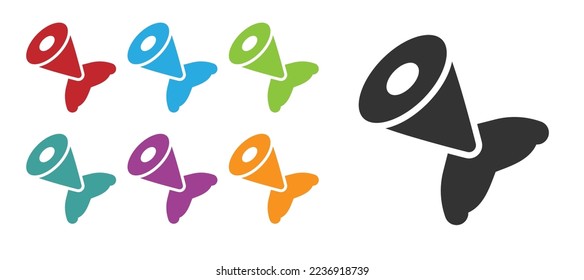 Black Fish tail icon isolated on white background. Set icons colorful. Vector