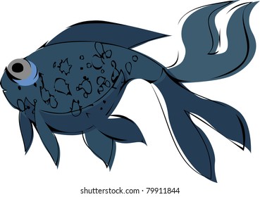 black fish tail veil line