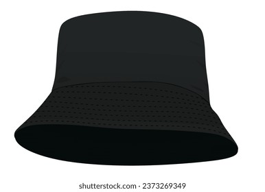 sombrero de pescador negro. ilustración vectorial