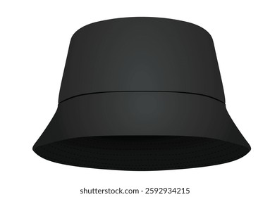 Black  fisherman hat. vector illustration