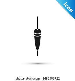 Black Fishing float icon isolated on white background. Fishing tackle.  Vector Illustration