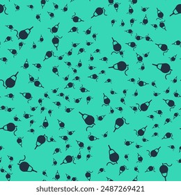 Black Fishing float icon isolated seamless pattern on green background. Fishing tackle.  Vector