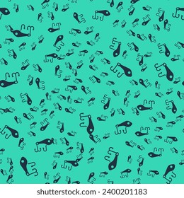 Black Fishing lure icon isolated seamless pattern on green background. Fishing tackle.  Vector