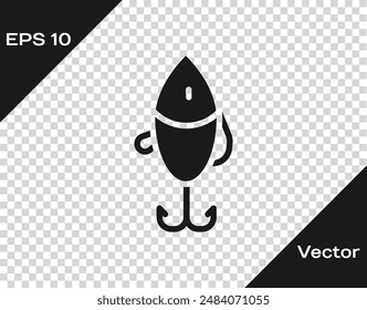 Black Fishing lure icon isolated on transparent background. Fishing tackle.  Vector