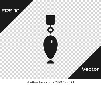 Black Fishing spoon icon isolated on transparent background. Fishing baits in shape of fish. Fishing tackle.  Vector