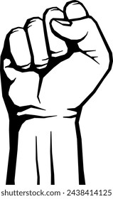 Black fist icon. Uprising symbol. Power sign