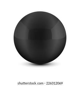 Black fitball on whitebackground. Vector.