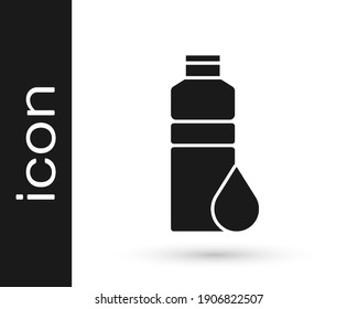 Black Fitness shaker icon isolated on white background. Sports shaker bottle with lid for water and protein cocktails.  Vector