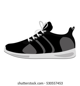 black Fitness sneakers design icon