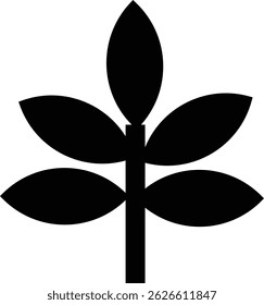 black five leaf logo icon design