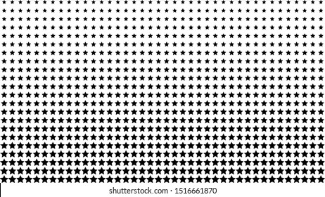 Black five pointed star pattern abstract on white background. Vector illustration.