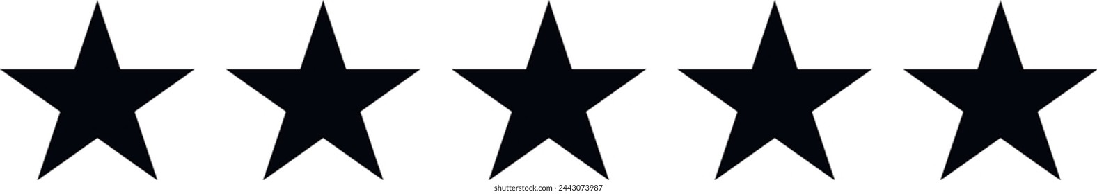 Iconos de calificación de calidad de cinco estrellas iconos de calificación de 5 estrellas símbolo de calificación de cinco estrellas ilustración vectorial de cliente opinión de producto icono plano para aplicaciones y sitios web. Vector negro comentarios del cliente