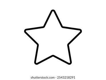 Icono negro de la estrella de cinco puntas en el fondo blanco