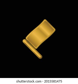 Black Flag gold plated metalic icon or logo vector