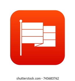 Black flag icon digital red for any design isolated on white vector illustration