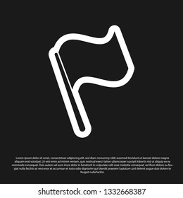 Black Flag icon isolated on black background. Vector Illustration