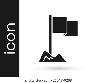 Black Flag icon isolated on white background. Location marker symbol.  Vector