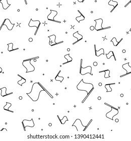 Black Flag icon isolated seamless pattern on white background. Vector Illustration