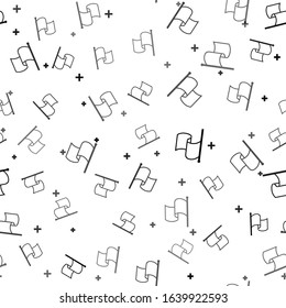 Black Flag icon isolated seamless pattern on white background.  Vector Illustration